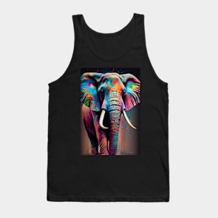 Colorful Elephant in Pop Art Style - A Fun And Playful Art Design For Animal lovers Tank Top